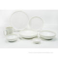 Reactive glazed stoneware dinner set in Creamy white